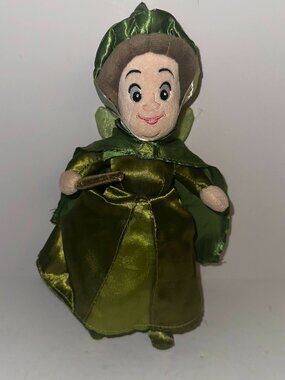 Disney Store Sleeping Beauty Fairy Godmother Fauna 10" Plush Stuffed Doll Green